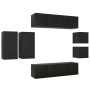 Set de muebles de salón TV 8 piezas madera ingeniería negro de vidaXL, Muebles TV - Ref: Foro24-3078809, Precio: 222,86 €, De...