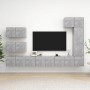 TV living room furniture set 8 pieces concrete gray engineered wood by vidaXL, TV Furniture - Ref: Foro24-3079136, Price: 262...