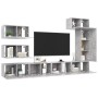 TV living room furniture set 8 pieces concrete gray engineered wood by vidaXL, TV Furniture - Ref: Foro24-3079136, Price: 262...