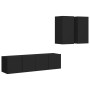 Set de muebles de salón TV 4 piezas madera de ingeniería negro de vidaXL, Muebles TV - Ref: Foro24-3078790, Precio: 112,35 €,...