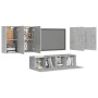 Set muebles de salón TV 6 pzas madera ingeniería gris hormigón de vidaXL, Muebles TV - Ref: Foro24-3079099, Precio: 176,70 €,...