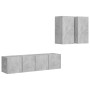 Set de muebles de salón 4 pzas madera ingeniería gris hormigón de vidaXL, Muebles TV - Ref: Foro24-3079105, Precio: 119,75 €,...