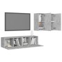 Set de muebles de salón 4 pzas madera ingeniería gris hormigón de vidaXL, Muebles TV - Ref: Foro24-3079105, Precio: 119,75 €,...