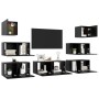 Set de muebles de salón TV 7 piezas madera ingeniería negro de vidaXL, Muebles TV - Ref: Foro24-3078817, Precio: 223,38 €, De...