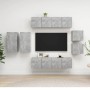 TV living room furniture set 8 pieces concrete gray engineered wood by vidaXL, TV Furniture - Ref: Foro24-3079124, Price: 222...