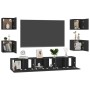 Set de muebles de salón TV 7 pzas madera de ingeniería negro de vidaXL, Muebles TV - Ref: Foro24-3078766, Precio: 182,54 €, D...