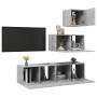 Set de muebles de salón 4 pzas madera ingeniería gris hormigón de vidaXL, Muebles TV - Ref: Foro24-3079154, Precio: 117,62 €,...