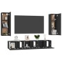 TV furniture set 5 pieces black plywood by vidaXL, TV Furniture - Ref: Foro24-3078748, Price: 161,67 €, Discount: %