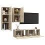 Juego de muebles de salón 4 piezas roble Sonoma de vidaXL, Muebles TV - Ref: Foro24-3079046, Precio: 133,99 €, Descuento: %