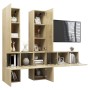 TV wall units 7 pieces Sonoma oak chipboard by vidaXL, TV Furniture - Ref: Foro24-3079033, Price: 205,24 €, Discount: %