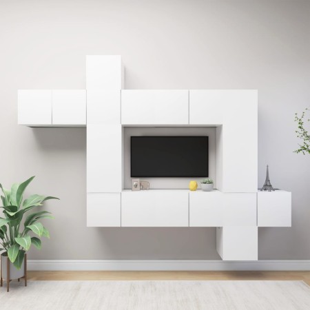 TV living room furniture set 10 pieces white engineered wood by vidaXL, TV Furniture - Ref: Foro24-3078737, Price: 289,04 €, ...