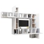 TV-Wohnzimmermöbel-Set, 10-teilig, weißes Holzwerkstoff von vidaXL, TV-Möbel - Ref: Foro24-3078737, Preis: 289,04 €, Rabatt: %