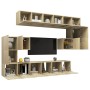 Living room TV furniture set, 10 pieces, engineered wood, Sonoma oak. by vidaXL, TV Furniture - Ref: Foro24-3079039, Price: 2...