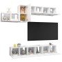 Set de muebles de salón TV 7 piezas madera de ingeniería blanco de vidaXL, Muebles TV - Ref: Foro24-3078729, Precio: 205,95 €...