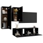 Set de muebles de salón TV 4 piezas madera ingeniería negro de vidaXL, Muebles TV - Ref: Foro24-3078836, Precio: 135,77 €, De...