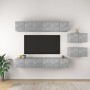 Set muebles de salón TV 8 pzas madera ingeniería gris hormigón de vidaXL, Muebles TV - Ref: Foro24-3079147, Precio: 243,77 €,...