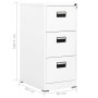 White steel filing cabinet 46x62x102.5 cm by vidaXL, Filing cabinets - Ref: Foro24-336274, Price: 235,99 €, Discount: %