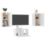 White engineered wood 3-piece TV living room furniture set by vidaXL, TV Furniture - Ref: Foro24-3078657, Price: 92,21 €, Dis...