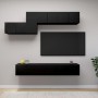 7-piece engineered wood living room TV furniture set in black. by vidaXL, TV Furniture - Ref: Foro24-3078834, Price: 200,80 €...