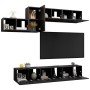 7-piece engineered wood living room TV furniture set in black. by vidaXL, TV Furniture - Ref: Foro24-3078834, Price: 200,80 €...