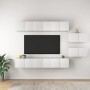 Mueble de TV 8 piezas de madera contrachapada blanco de vidaXL, Muebles TV - Ref: Foro24-3078727, Precio: 247,31 €, Descuento: %