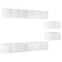 TV cabinet 8 pieces white plywood by vidaXL, TV Furniture - Ref: Foro24-3078727, Price: 247,31 €, Discount: %