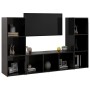 Muebles para TV 3 uds aglomerado negro brillante 107x35x37 cm de vidaXL, Muebles TV - Ref: Foro24-3079968, Precio: 127,73 €, ...