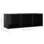 Muebles para TV 3 uds aglomerado negro brillante 107x35x37 cm de vidaXL, Muebles TV - Ref: Foro24-3079968, Precio: 127,73 €, ...