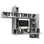 Set de muebles de salón 10 pzas madera ingeniería gris hormigón de vidaXL, Muebles TV - Ref: Foro24-3079157, Precio: 299,69 €...