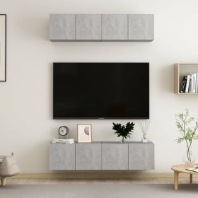 Wohnzimmer-TV-Möbelset, 4-teilig, Holzwerkstoff, Sonoma-Eiche von vidaXL, TV-Möbel - Ref: Foro24-3079059, Preis: 125,91 €, Ra...