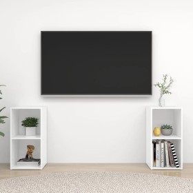 Wohnzimmer Hängeelemente 2 Stück weiß glänzend Holzwerkstoff von vidaXL, TV-Möbel - Ref: Foro24-3079904, Preis: 68,22 €, Raba...