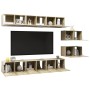 Set de muebles salón TV 8 pzas madera ingeniería roble Sonoma de vidaXL, Muebles TV - Ref: Foro24-3079042, Precio: 226,38 €, ...