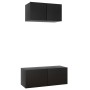 Set de muebles de salón TV 2 pzas madera de ingeniería negro de vidaXL, Muebles TV - Ref: Foro24-3078805, Precio: 78,50 €, De...