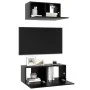 2-piece black engineered wood TV living room furniture set by vidaXL, TV Furniture - Ref: Foro24-3078805, Price: 77,69 €, Dis...