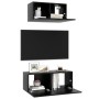 Set de muebles de salón TV 2 pzas madera de ingeniería negro de vidaXL, Muebles TV - Ref: Foro24-3078805, Precio: 78,50 €, De...