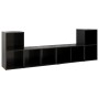 Wall-mounted living room furniture 4 pieces glossy black engineered wood by vidaXL, TV Furniture - Ref: Foro24-3079977, Price...