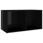 Wall-mounted living room furniture 4 pieces glossy black engineered wood by vidaXL, TV Furniture - Ref: Foro24-3079977, Price...