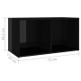 Muebles de salón de pared 4 pzas madera ingeniería negro brillo de vidaXL, Muebles TV - Ref: Foro24-3079977, Precio: 120,79 €...