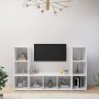 TV furniture 3 pcs glossy white chipboard 107x35x37 cm by vidaXL, TV Furniture - Ref: Foro24-3079967, Price: 124,29 €, Discou...