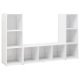 TV furniture 3 pcs glossy white chipboard 107x35x37 cm by vidaXL, TV Furniture - Ref: Foro24-3079967, Price: 124,29 €, Discou...