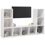 TV furniture 3 pcs glossy white chipboard 107x35x37 cm by vidaXL, TV Furniture - Ref: Foro24-3079967, Price: 124,29 €, Discou...