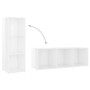 TV furniture 3 pcs glossy white chipboard 107x35x37 cm by vidaXL, TV Furniture - Ref: Foro24-3079967, Price: 124,29 €, Discou...