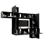 Set de muebles de salón TV 10 piezas madera ingeniería negro de vidaXL, Muebles TV - Ref: Foro24-3078842, Precio: 289,81 €, D...