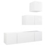 Set de muebles de salón TV 4 piezas madera de ingeniería blanco de vidaXL, Muebles TV - Ref: Foro24-3078734, Precio: 115,06 €...