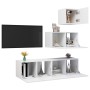 Set de muebles de salón TV 4 piezas madera de ingeniería blanco de vidaXL, Muebles TV - Ref: Foro24-3078734, Precio: 115,06 €...