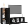 Set de muebles de salón TV 3 pzas madera de ingeniería negro de vidaXL, Muebles TV - Ref: Foro24-3078778, Precio: 108,39 €, D...