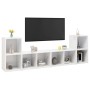 Living room furniture 4 pieces glossy white engineered wood by vidaXL, TV Furniture - Ref: Foro24-3079976, Price: 123,99 €, D...