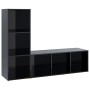 Muebles de salón 2 piezas madera de ingeniería negro brillo de vidaXL, Muebles TV - Ref: Foro24-3079941, Precio: 82,53 €, Des...