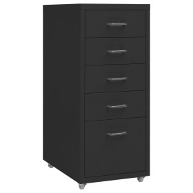 Black metal mobile filing cabinet 28x41x69 cm by vidaXL, Filing cabinets - Ref: Foro24-335914, Price: 92,99 €, Discount: %