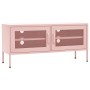 Mueble para TV de acero rosa 105x35x50 cm de vidaXL, Muebles TV - Ref: Foro24-336238, Precio: 167,90 €, Descuento: %